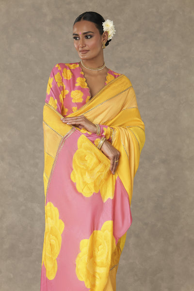 Masaba Pink Gulaab Saree Indian designer wear online shopping melange singapore