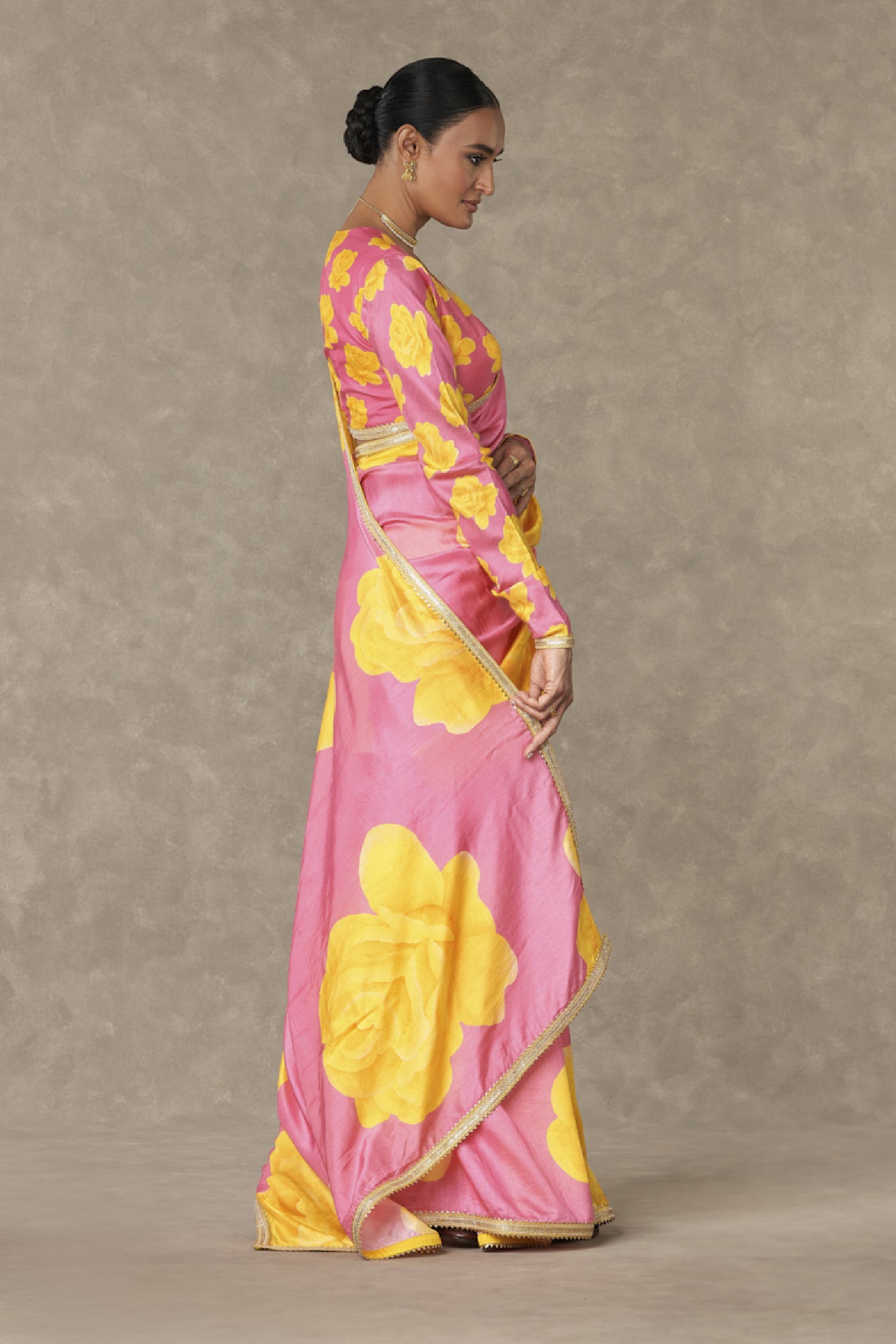 Masaba Pink Gulaab Saree Indian designer wear online shopping melange singapore