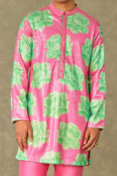 Masaba Menswear Pink Nurvi Sitara Sequin Set Indian designer wear online shopping melange singapore