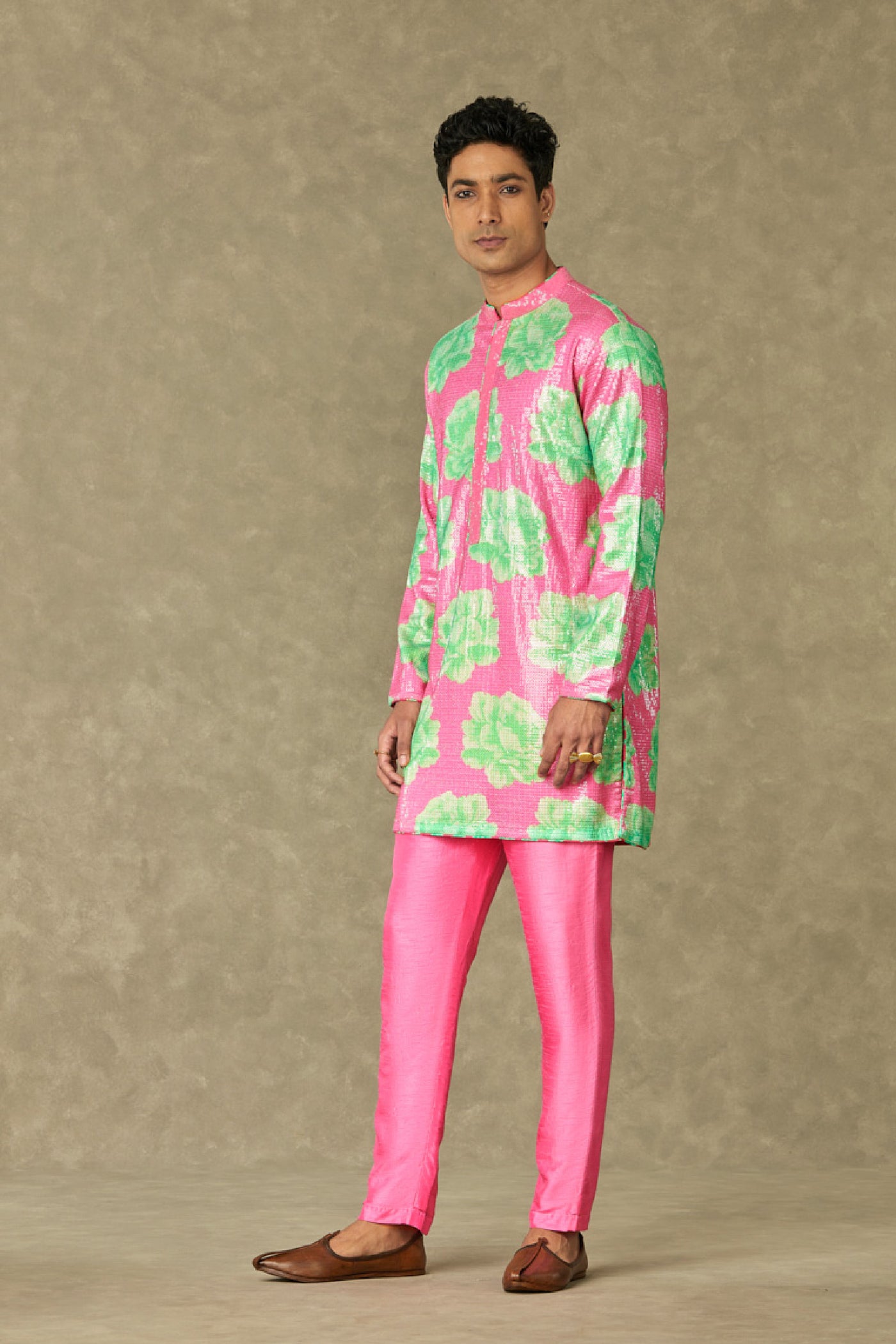 Masaba Menswear Pink Nurvi Sitara Sequin Set Indian designer wear online shopping melange singapore