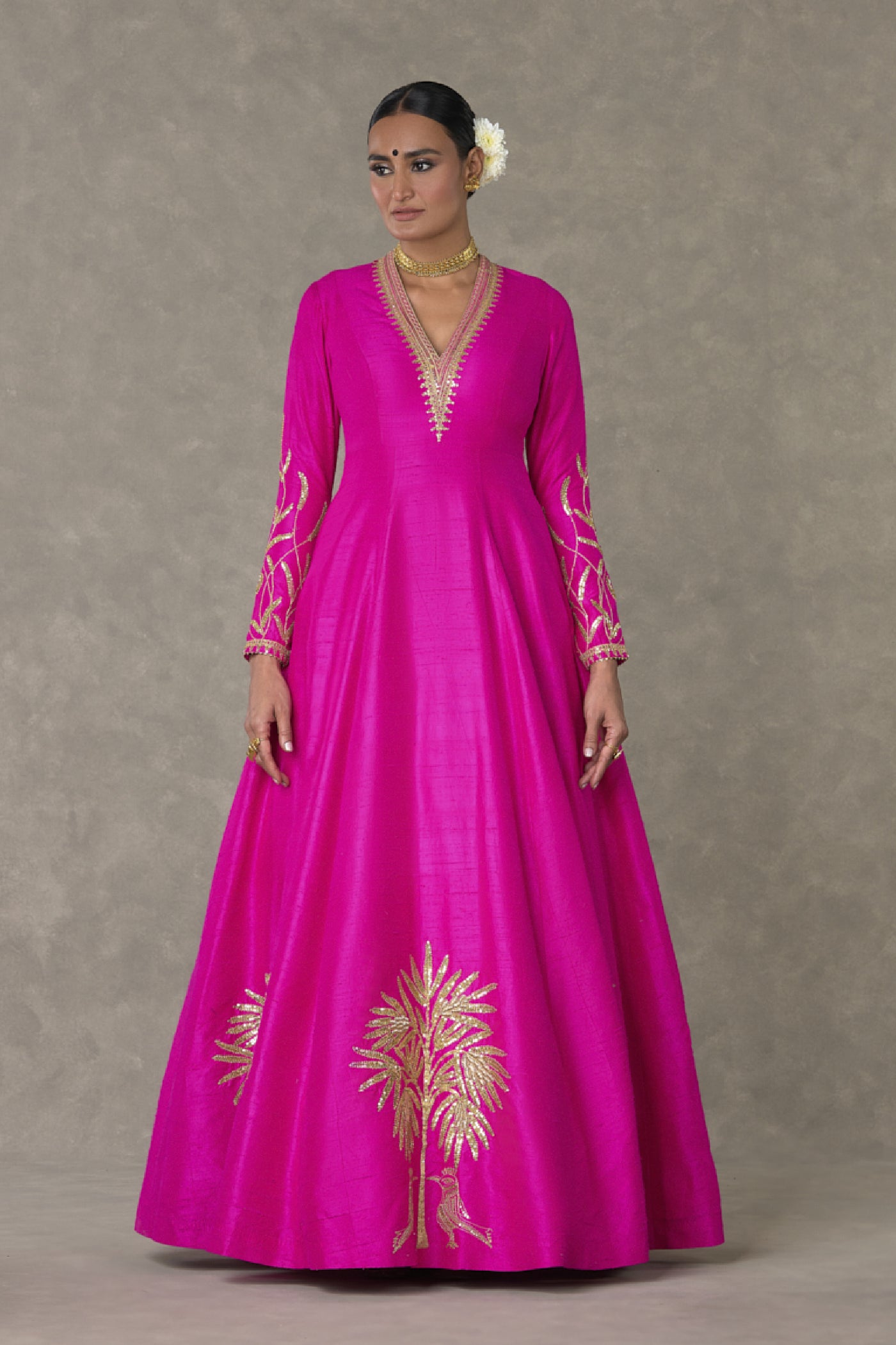 Masaba Rani Pink Shajara Gown Indian designer wear online shopping melange singapore