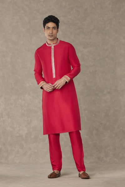 Masaba Menswear Red Anar Kurta Indian designer wear online shopping melange singapore