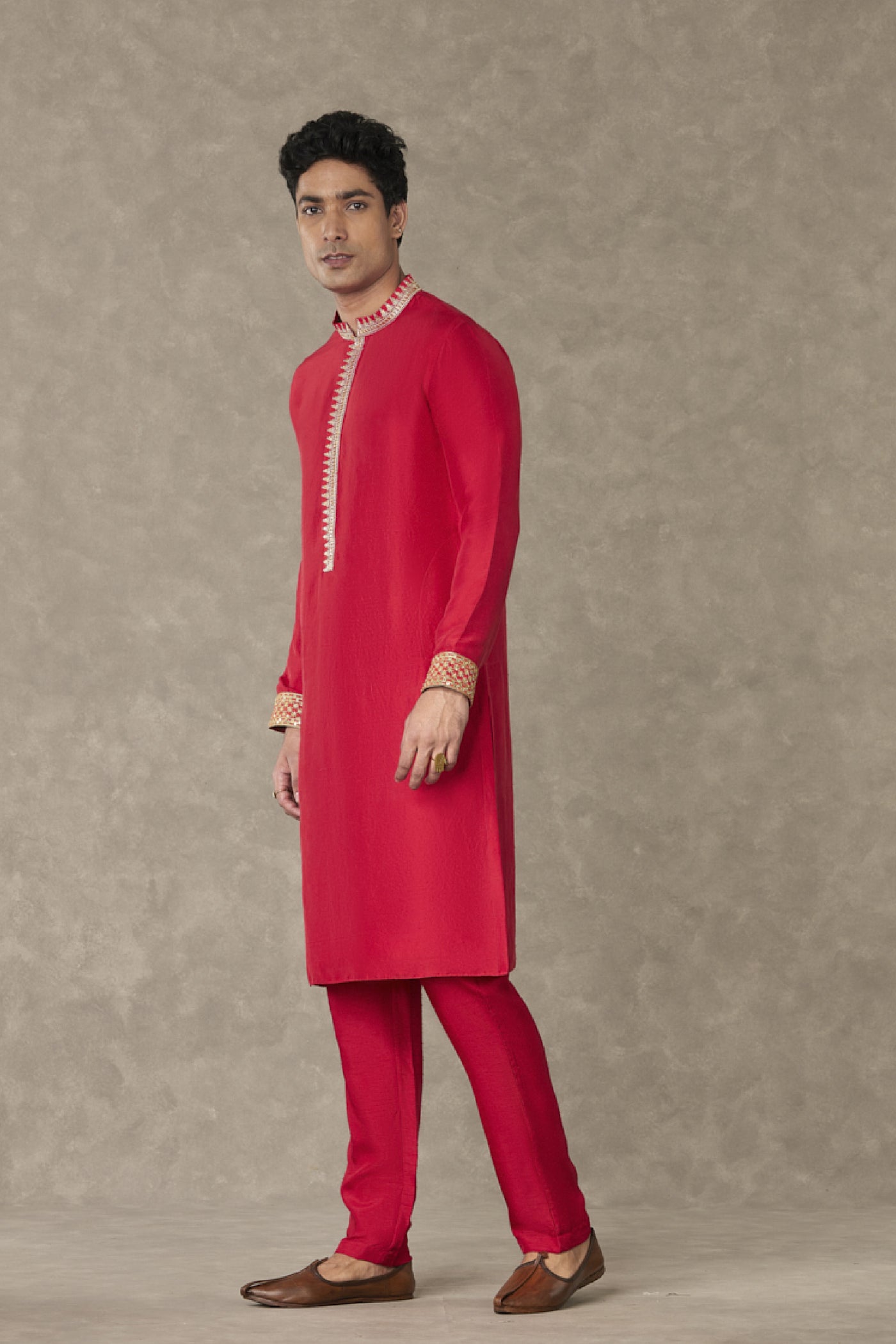 Masaba Menswear Red Anar Kurta Indian designer wear online shopping melange singapore