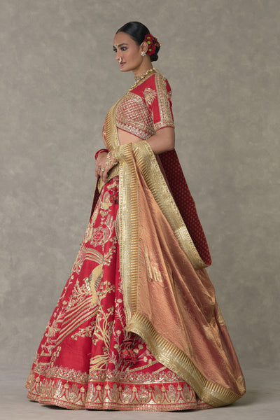 Masaba Red Bagh E Bahar Lehenga Set Indian designer wear online shopping melange singapore