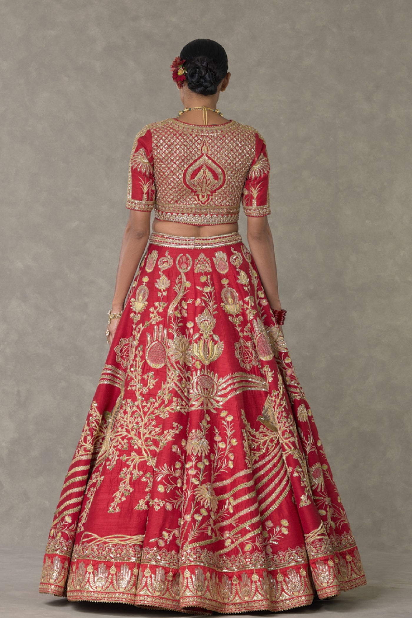 Masaba Red Bagh E Bahar Lehenga Set Indian designer wear online shopping melange singapore