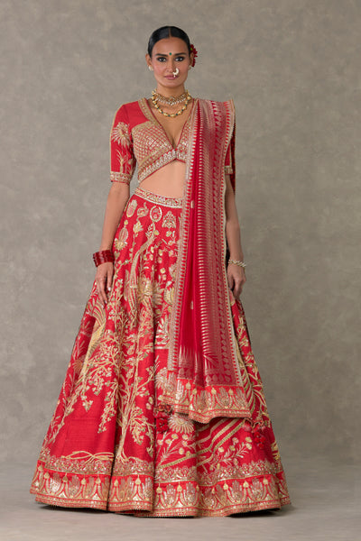 Masaba Red Bagh E Bahar Lehenga Set Indian designer wear online shopping melange singapore