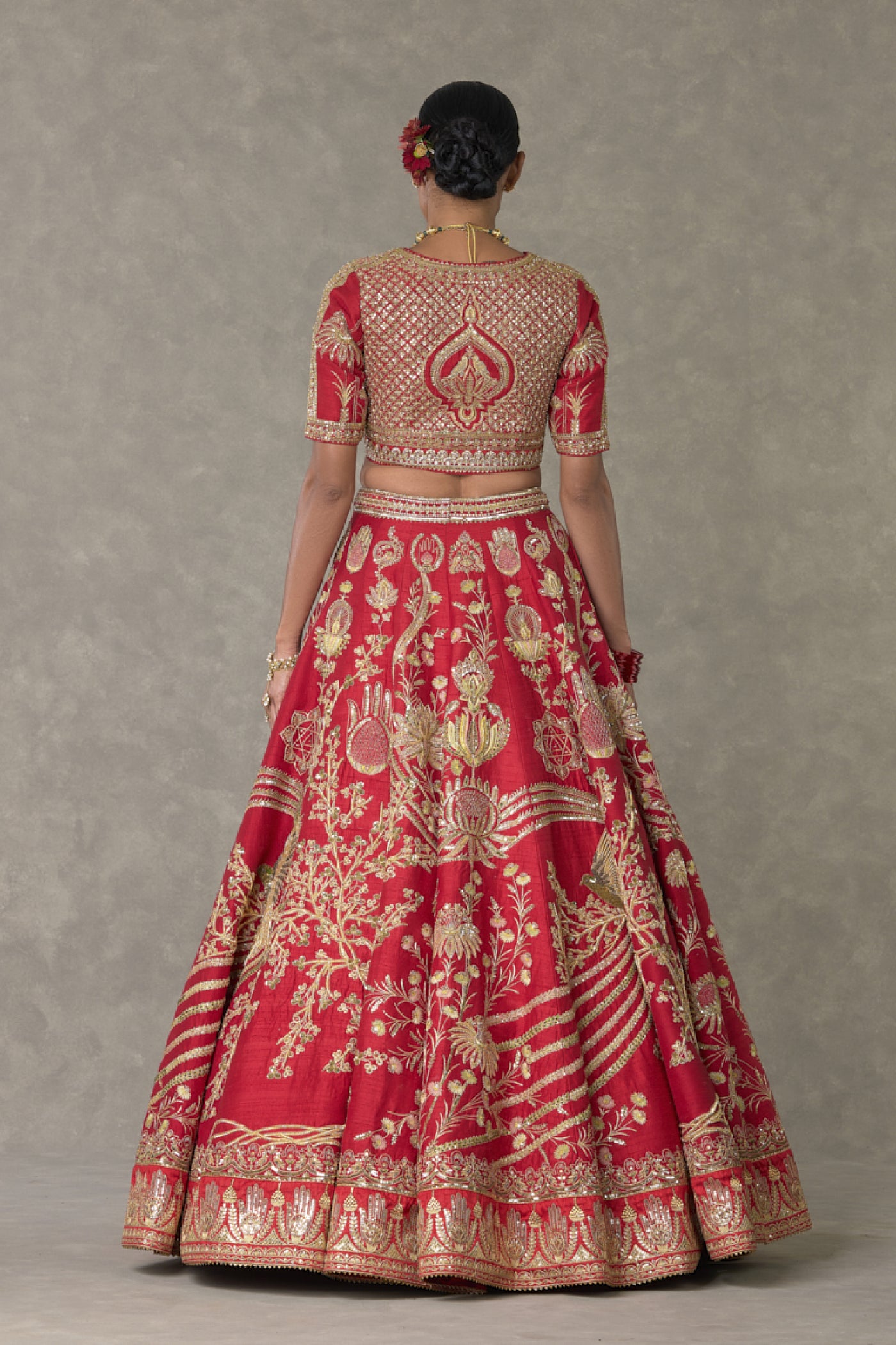 Masaba Red Bagh E Bahar Lehenga Set Indian designer wear online shopping melange singapore