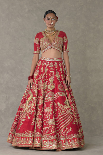 Masaba Red Bagh E Bahar Lehenga Set Indian designer wear online shopping melange singapore