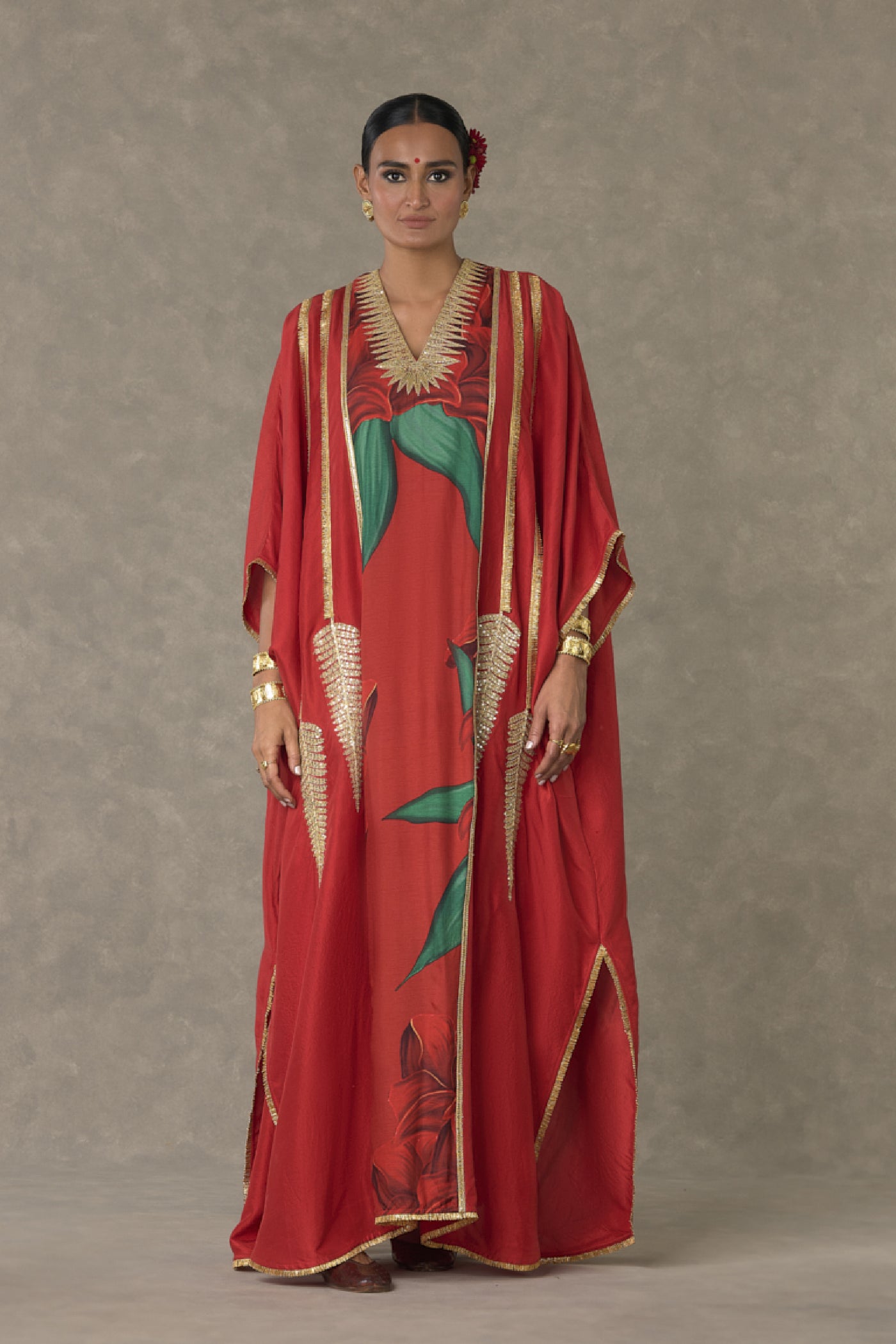 Masaba Red Candy Swirl Kaftan Indian designer wear online shopping melange singapore
