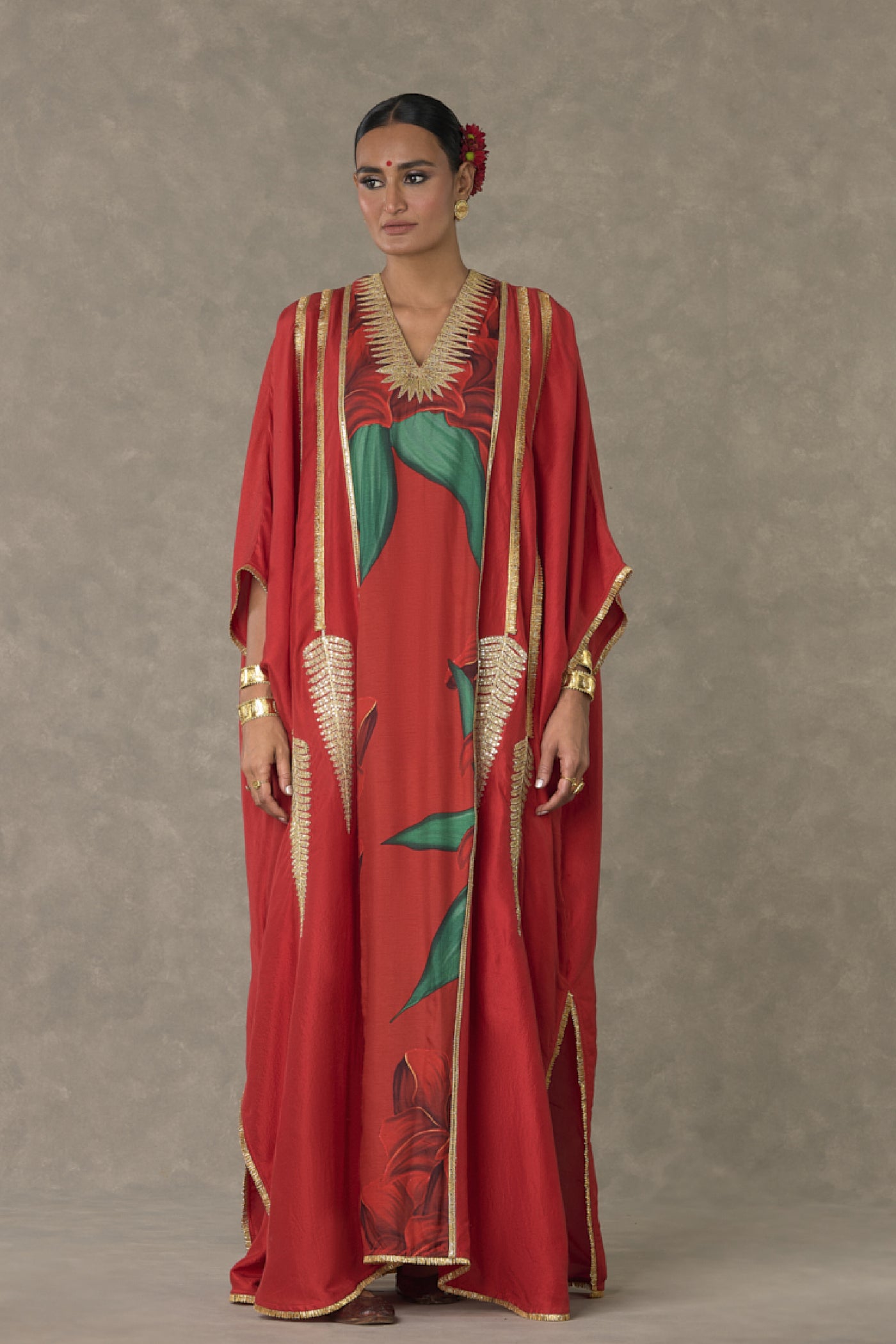 Masaba Red Candy Swirl Kaftan Indian designer wear online shopping melange singapore