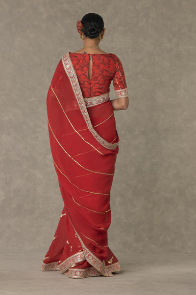 Masaba Red Lovebird Saree Indian designer wear online shopping melange singapore