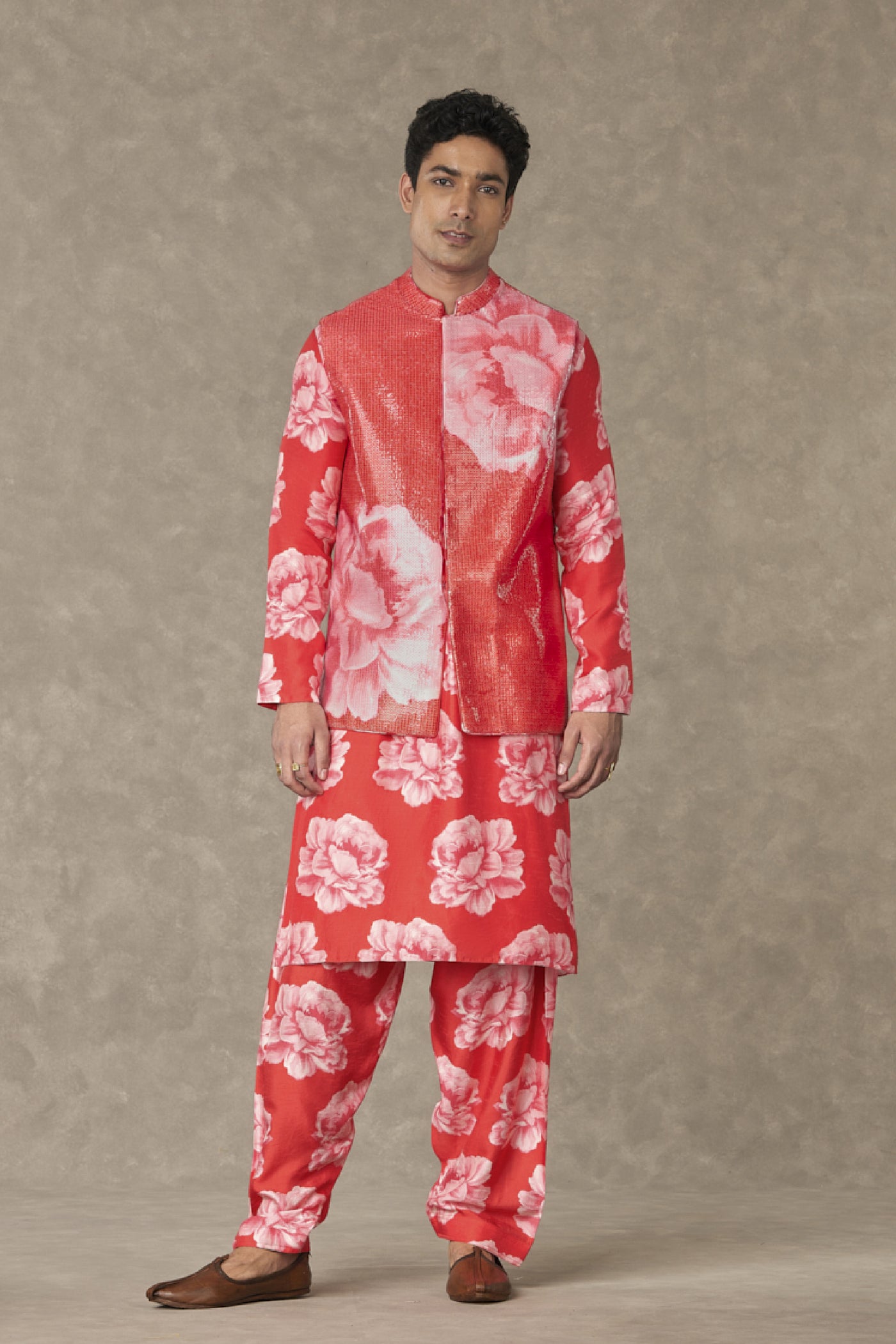 Masaba Menswear Red Nurvi Sitara Bandi Indian designer wear online shopping melange singapore