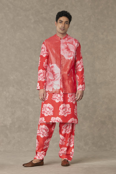 Masaba Menswear Red Nurvi Sitara Set Indian designer wear online shopping melange singapore