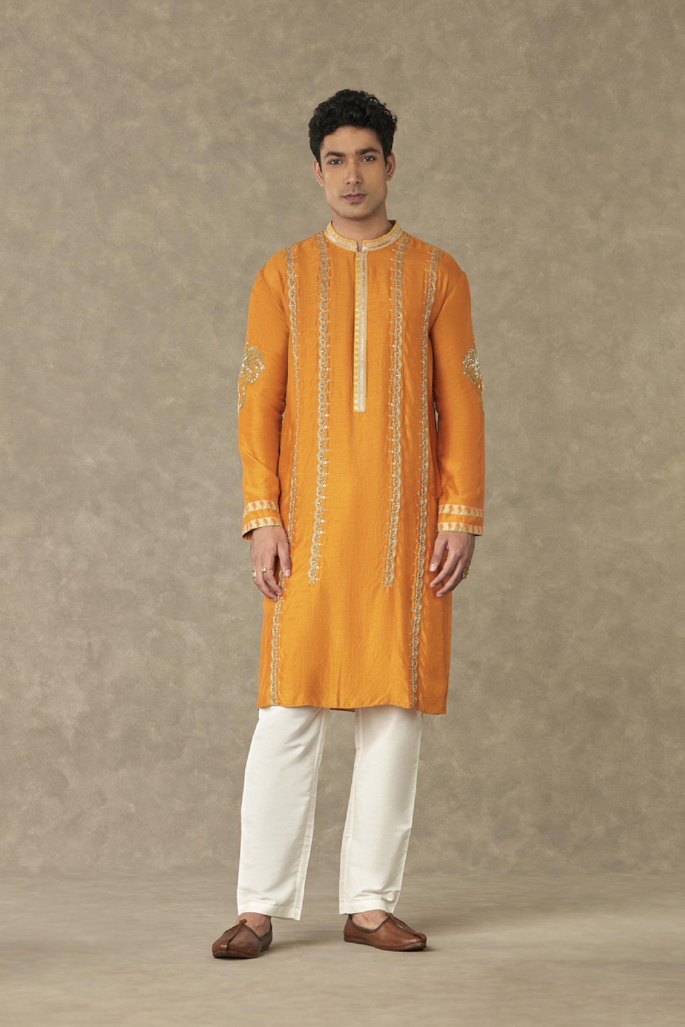 Masaba Menswear Rust Kalpataru Kurta Set Indian designer wear online shopping melange singapore