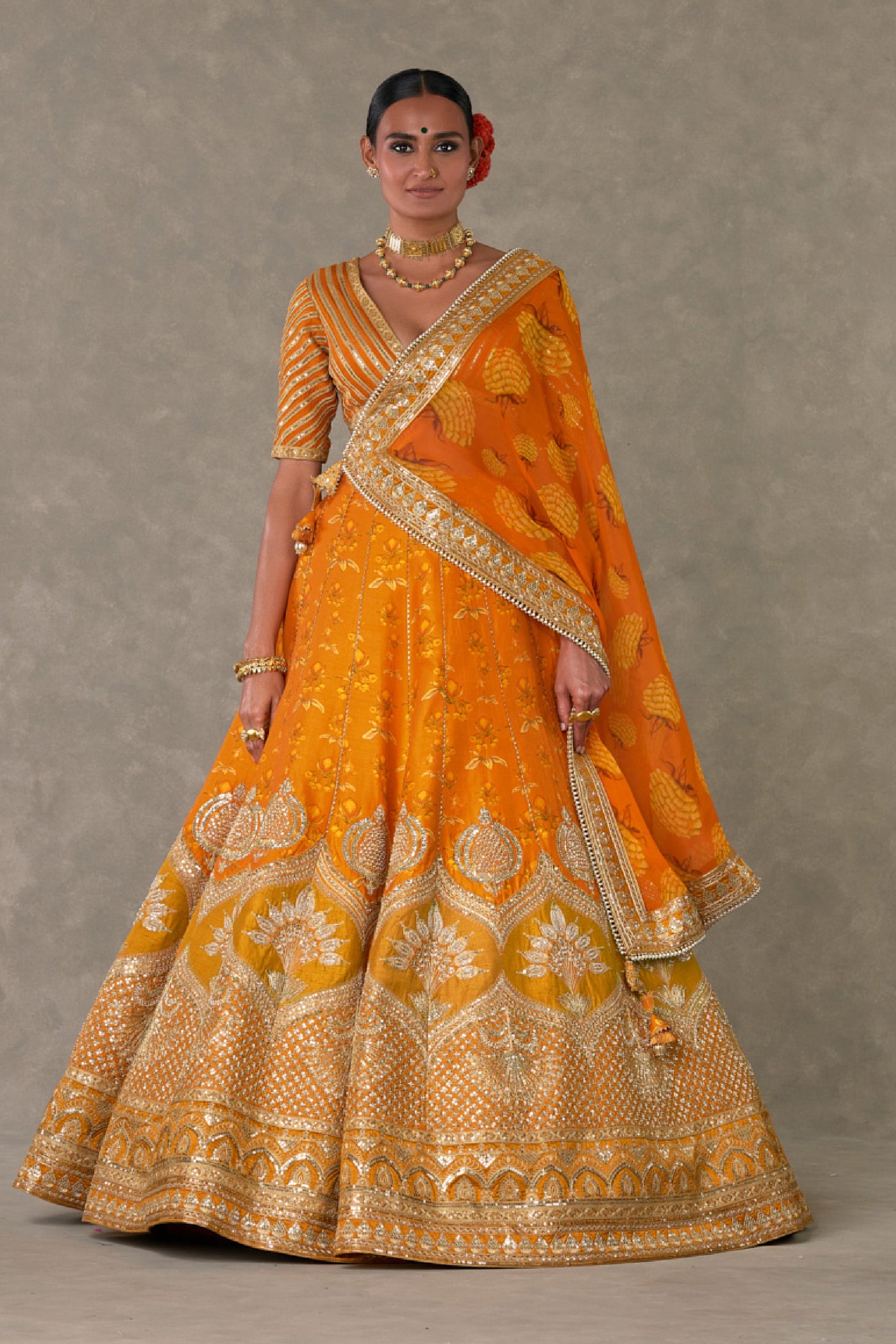 Masaba Rust Narangi Bagh Lehenga Indian designer wear online shopping melange singapore