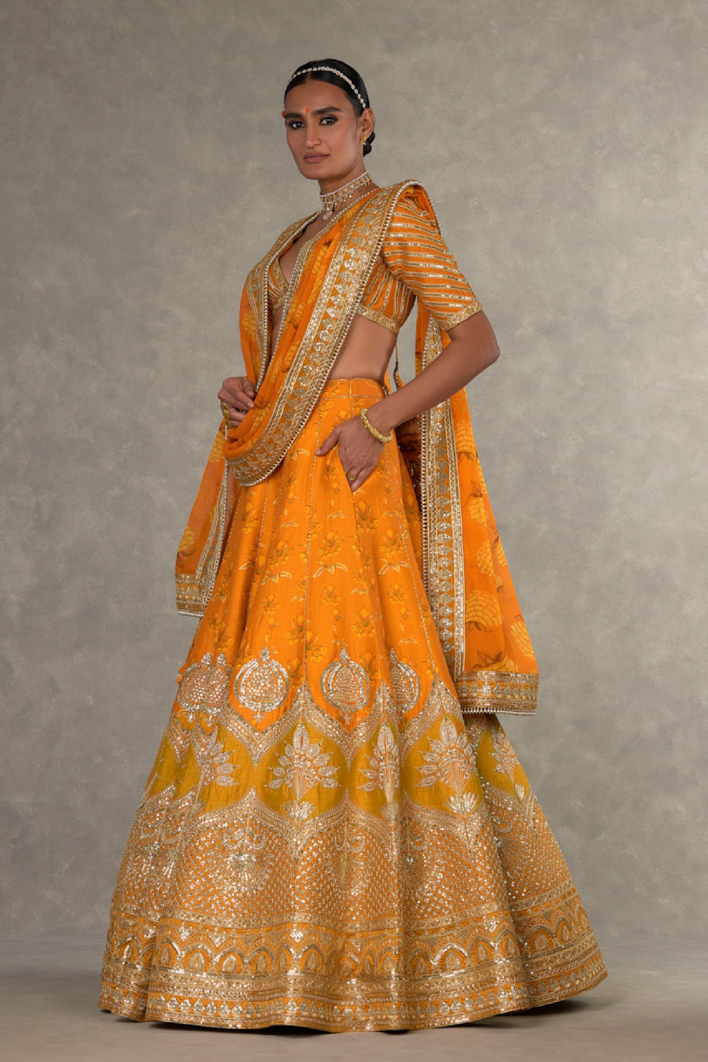 Masaba Rust Narangi Bagh Lehenga Indian designer wear online shopping melange singapore
