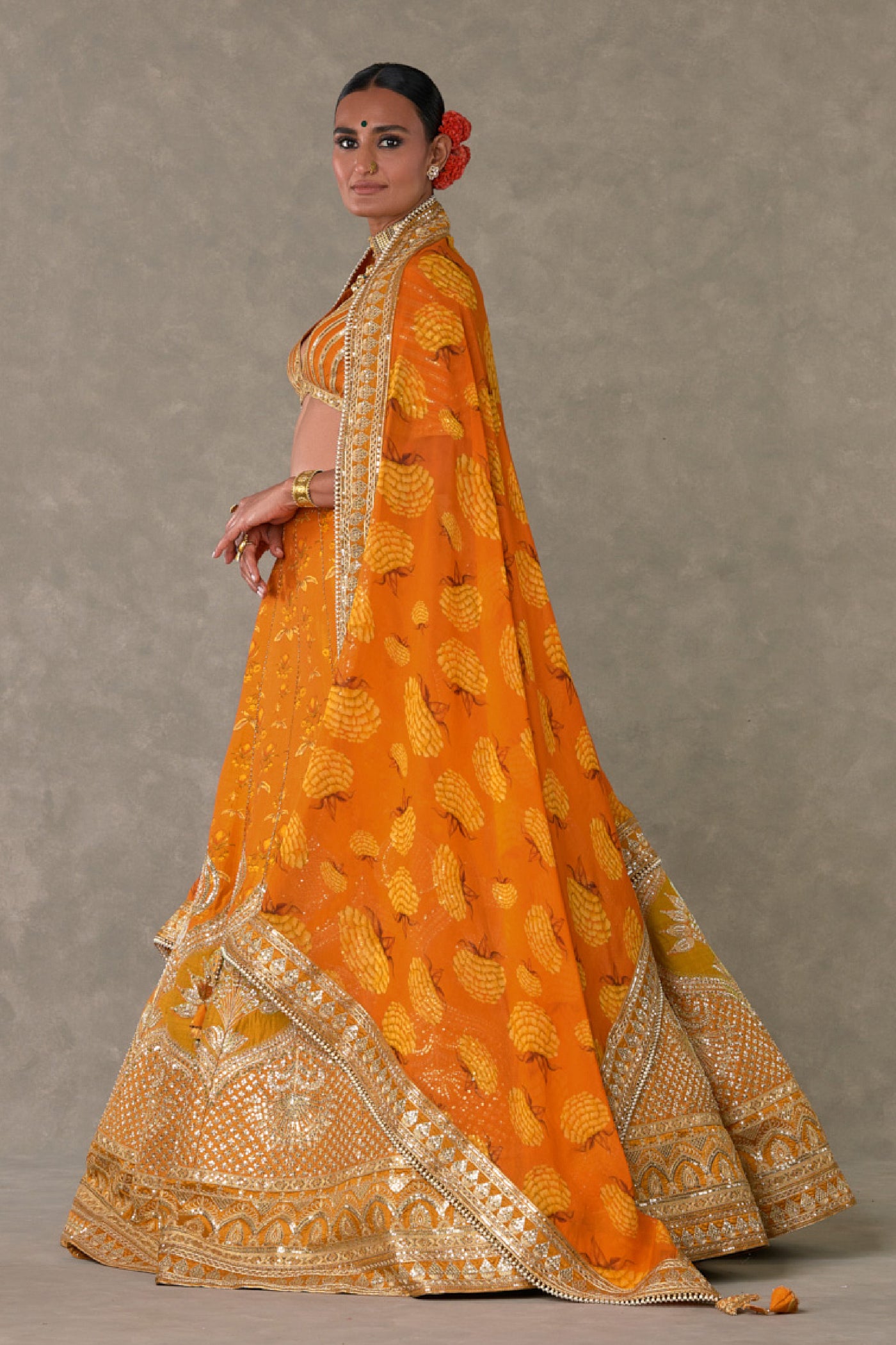 Masaba Rust Narangi Bagh Lehenga Indian designer wear online shopping melange singapore