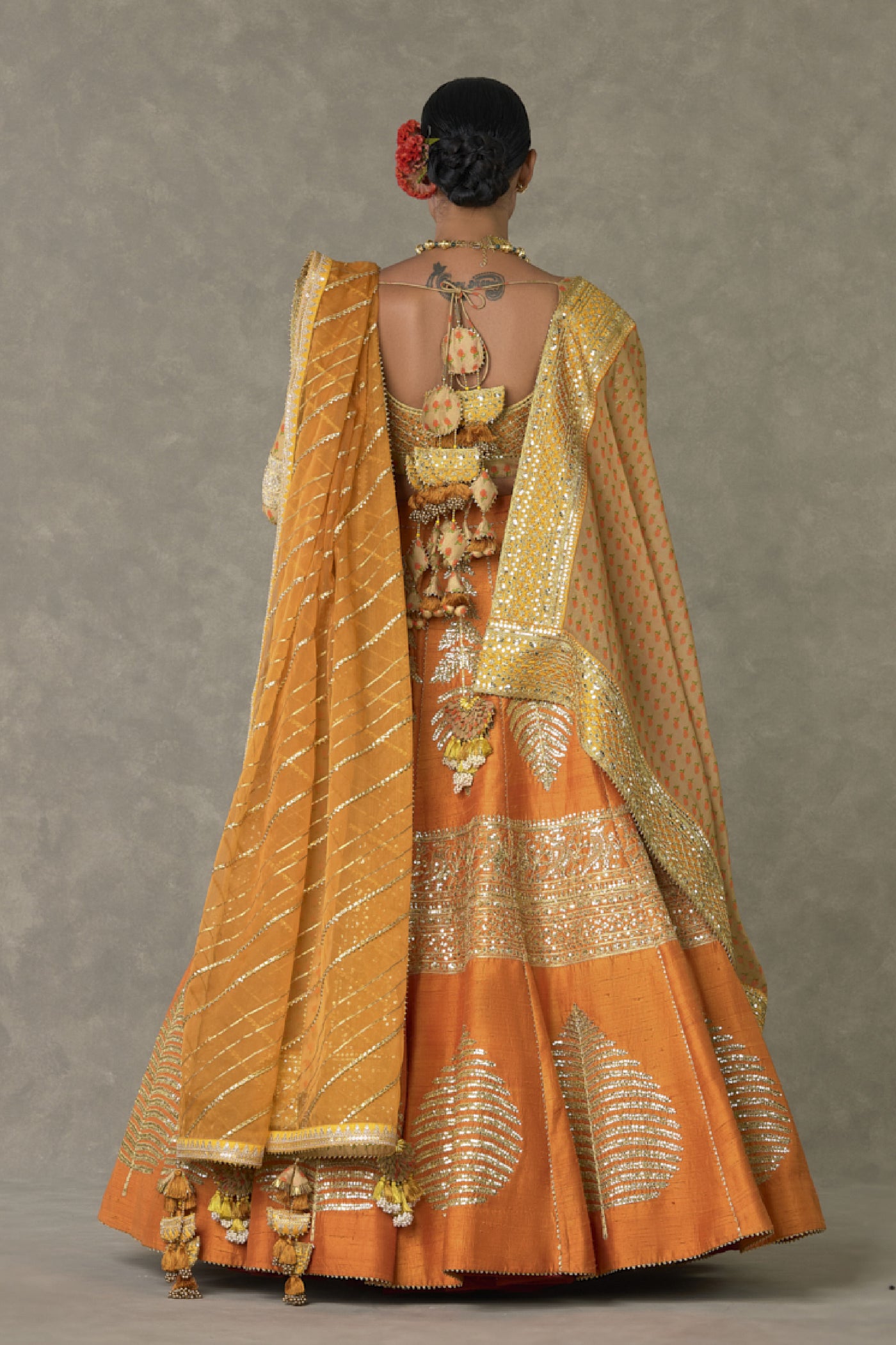 Masaba Rust Paan Patti Lehenga Set Indian designer wear online shopping melange singapore