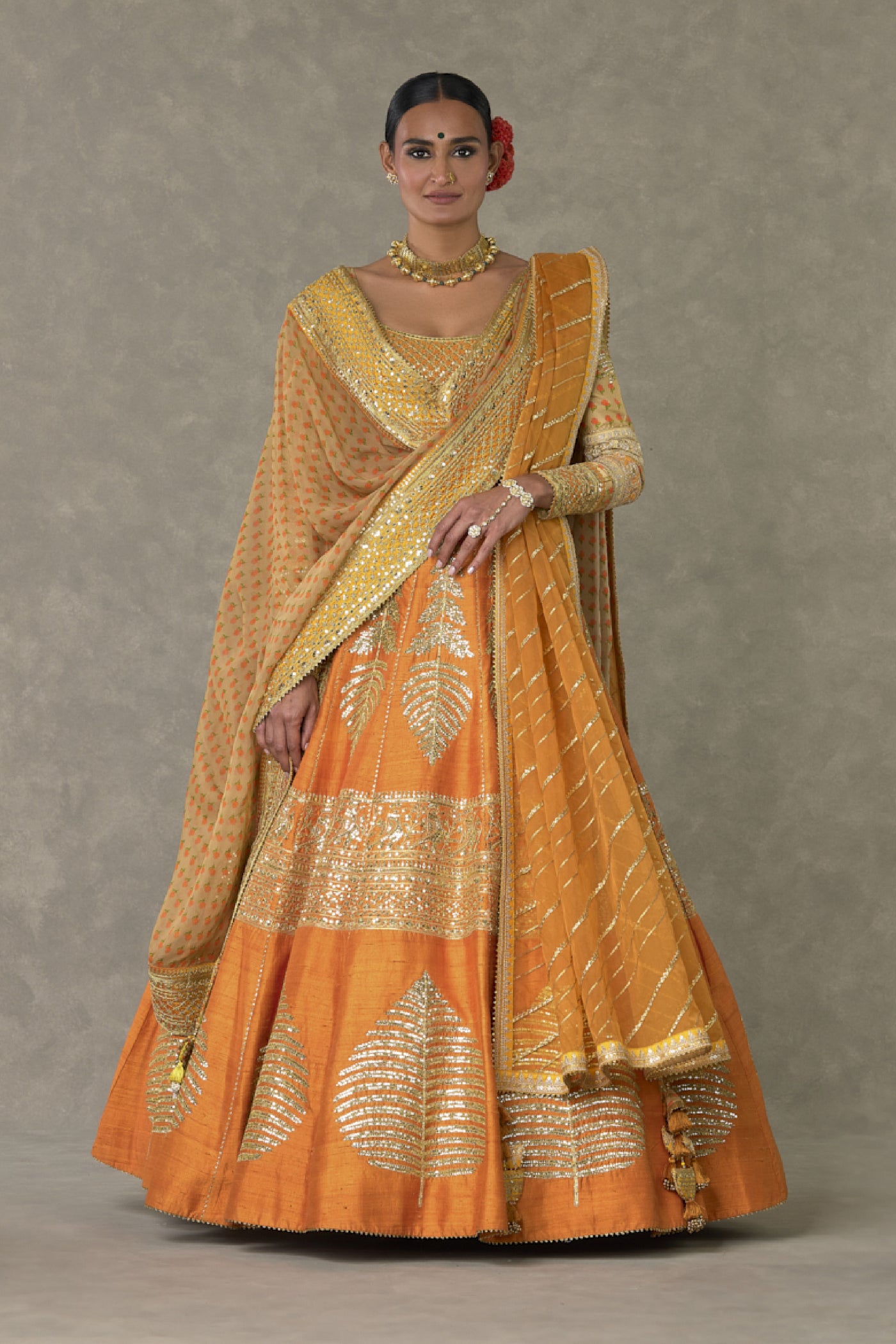 Masaba Rust Paan Patti Lehenga Set Indian designer wear online shopping melange singapore