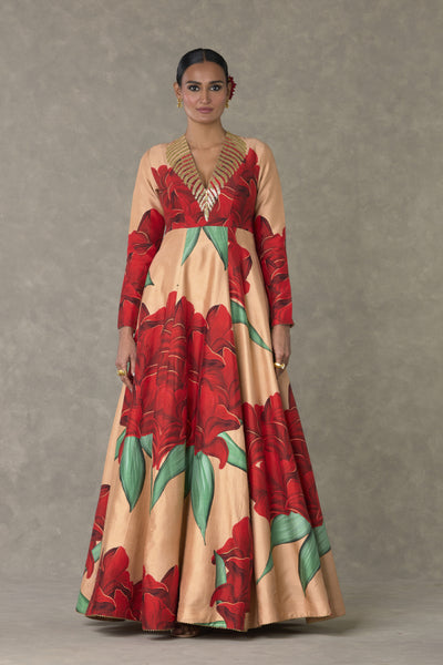 Masaba Salmon Candy Swirl Gown Indian designer wear online shopping melange singapore
