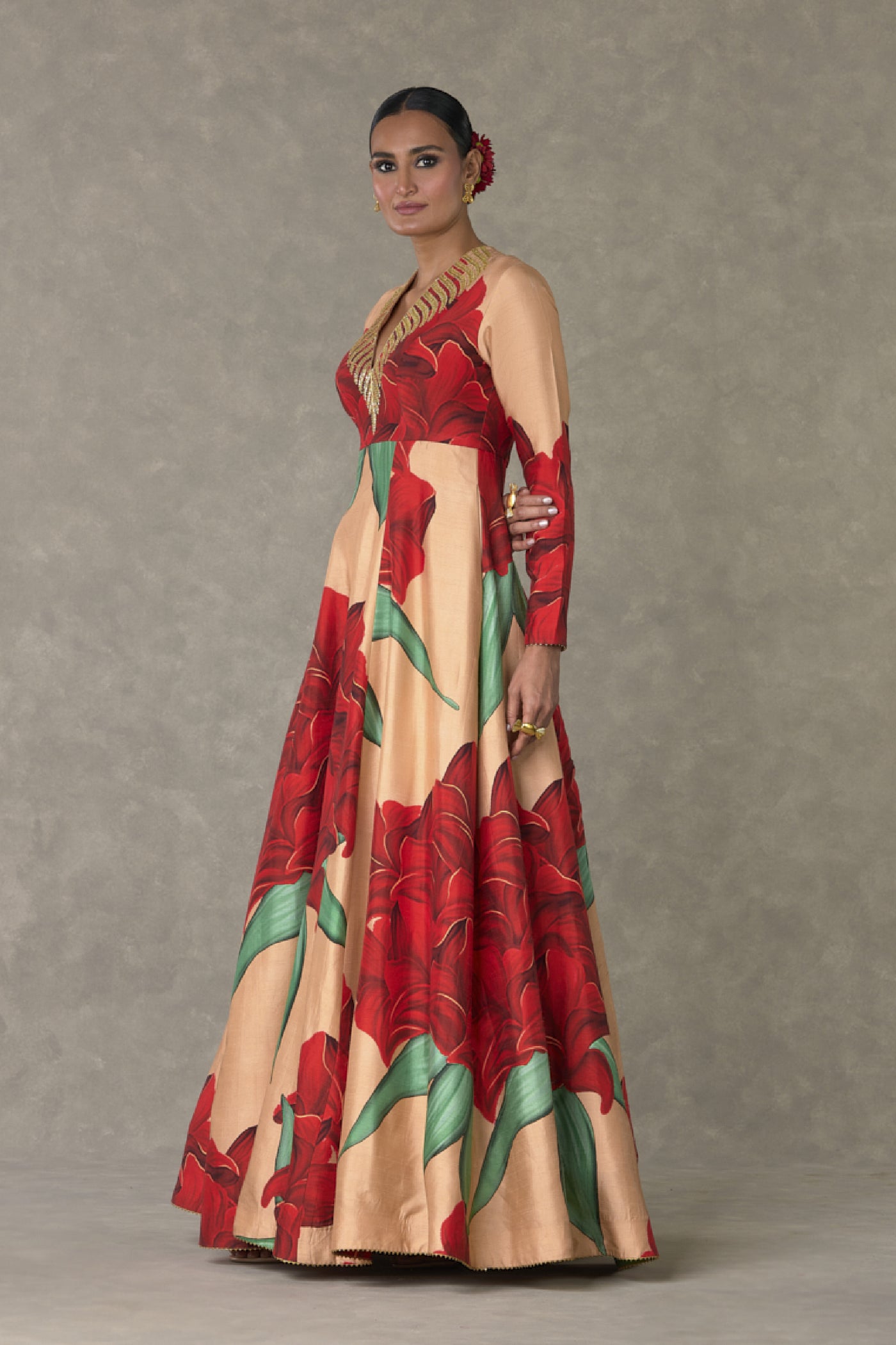 Masaba Salmon Candy Swirl Gown Indian designer wear online shopping melange singapore