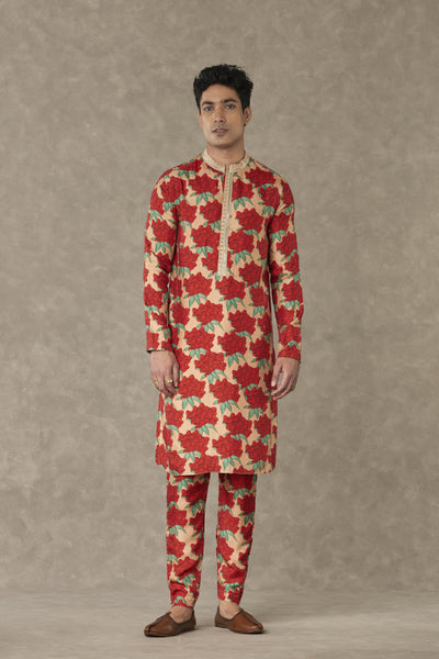Masaba Menswear Salmon Candy Swirl Kurta Indian designer wear online shopping melange singapore