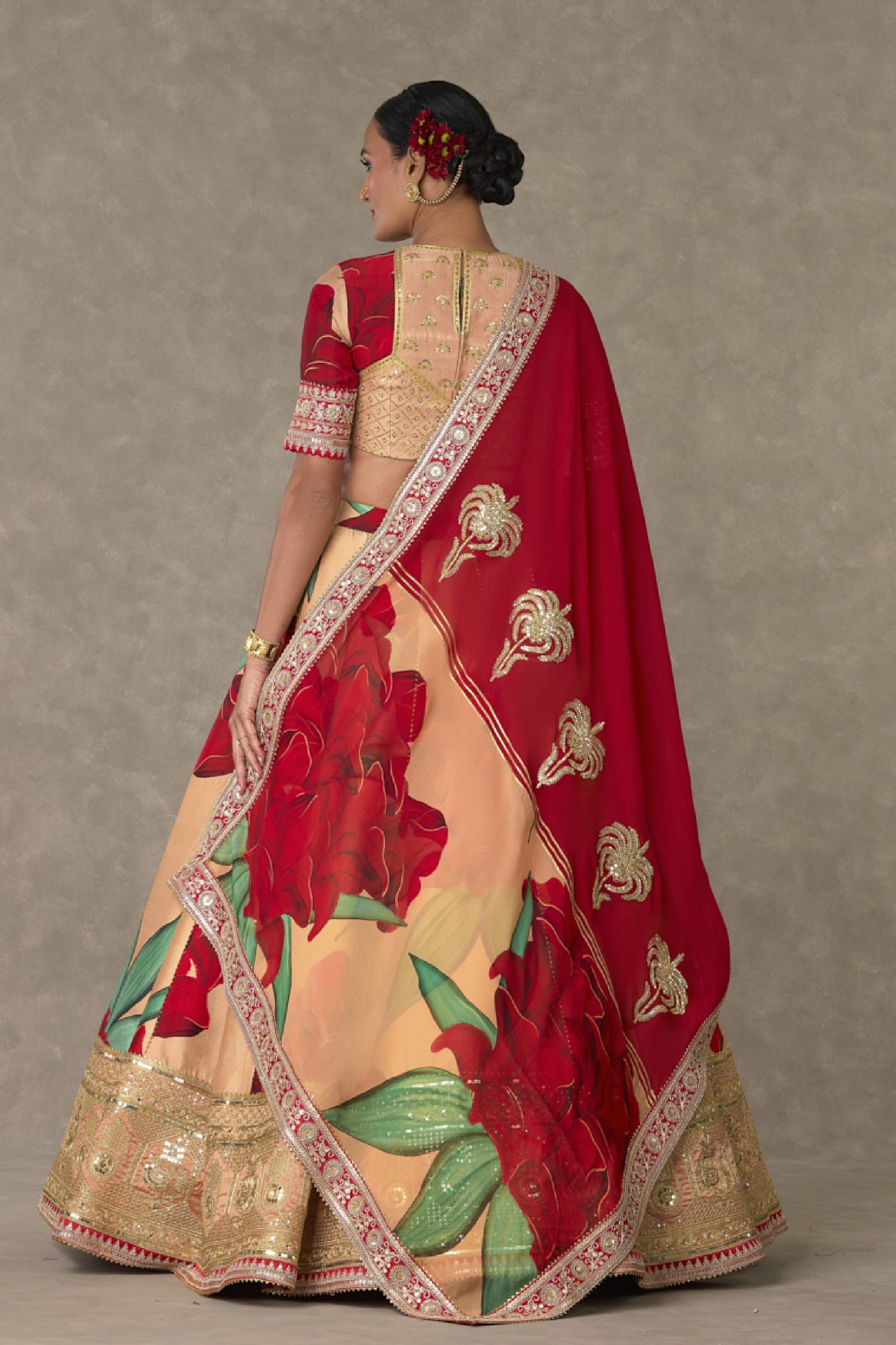 Masaba Salmon Candy Swirl Lehenga Indian designer wear online shopping melange singapore