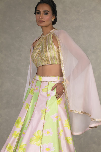 Masaba Summertime Parijat Sorbet Lehenga Indian designer wear online shopping melange singapore