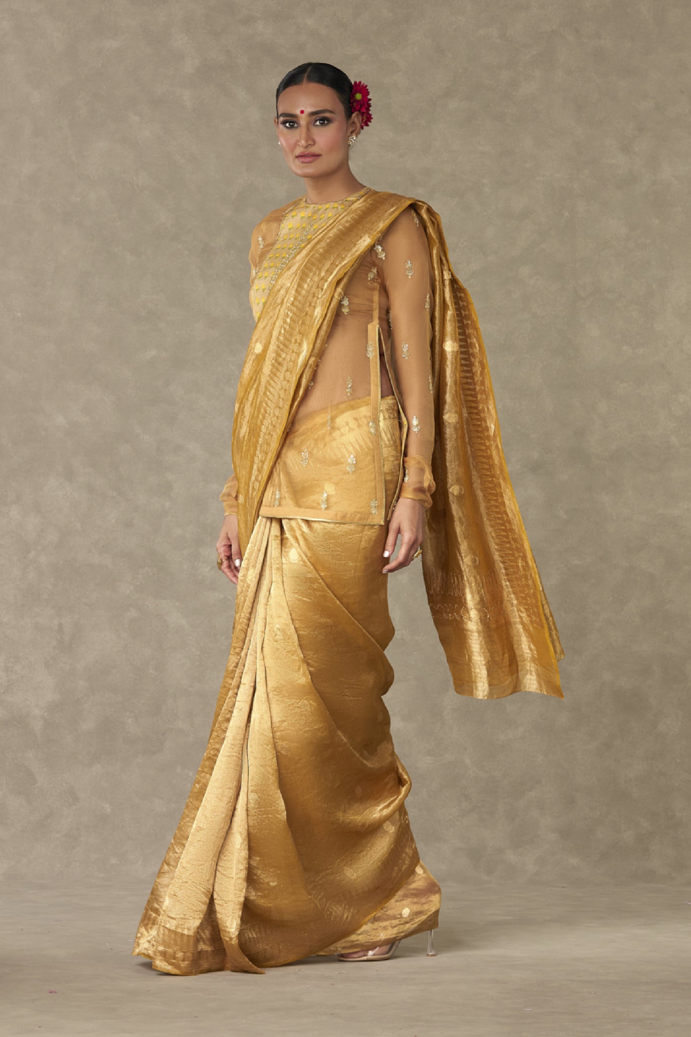 Masaba Sunehri Tissue Saree Indian designer wear online shopping melange singapore