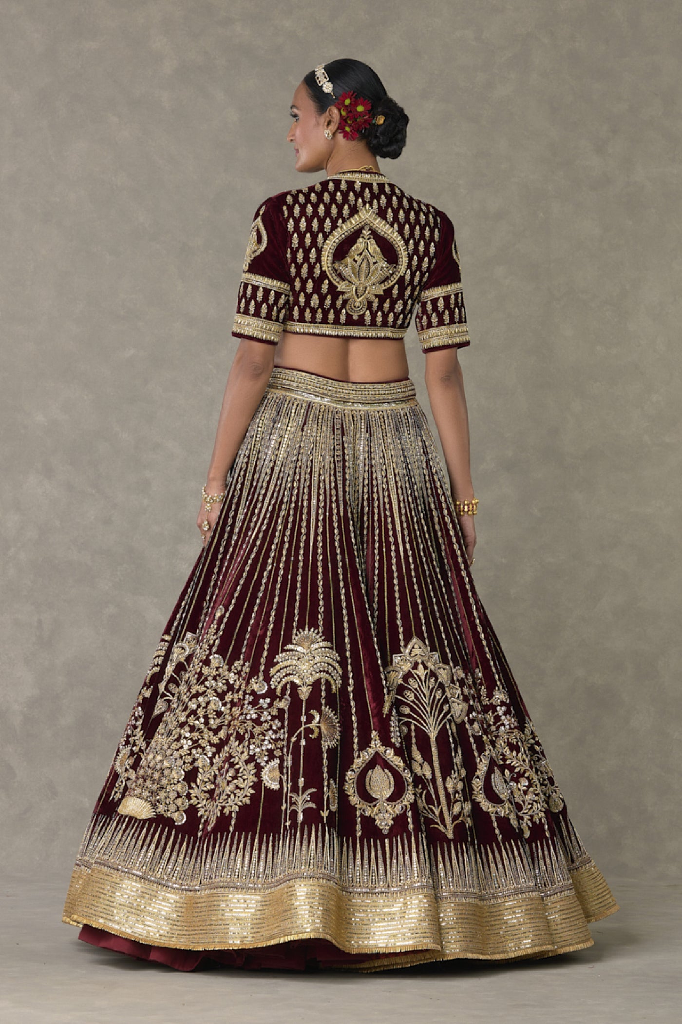 Masaba Wine Dil Chidiya Lehenga Set Indian designer wear online shopping melange singapore