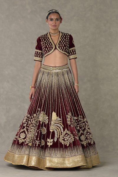 Masaba Wine Dil Chidiya Lehenga Set Indian designer wear online shopping melange singapore