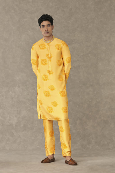 Masaba Menswear Yellow Gulaab Kurta Indian designer wear online shopping melange singapore
