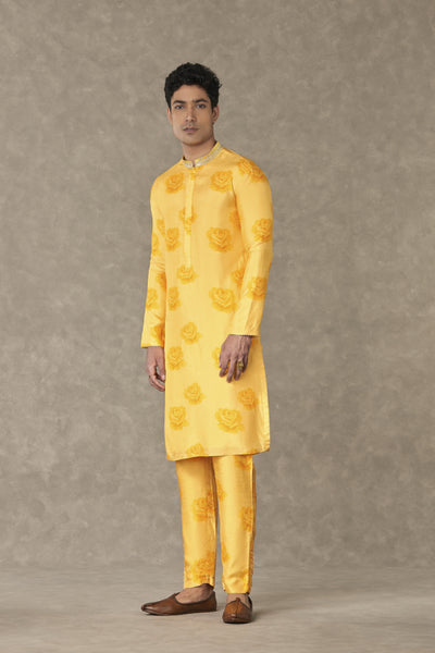 Masaba Menswear Yellow Gulaab Kurta Indian designer wear online shopping melange singapore