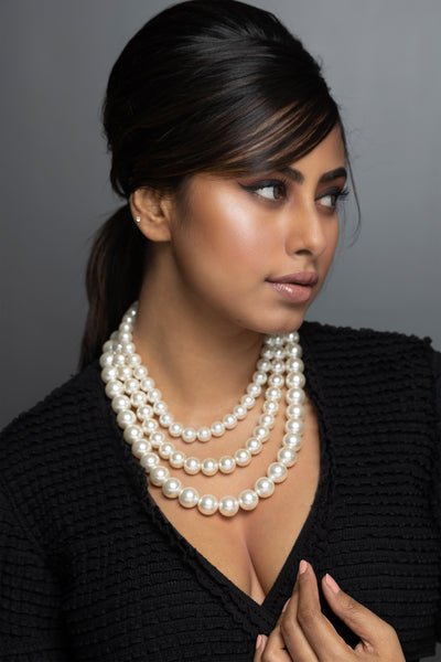 MNSH 3 Layer Pearl Necklace indian designer wear online shopping melange singapore