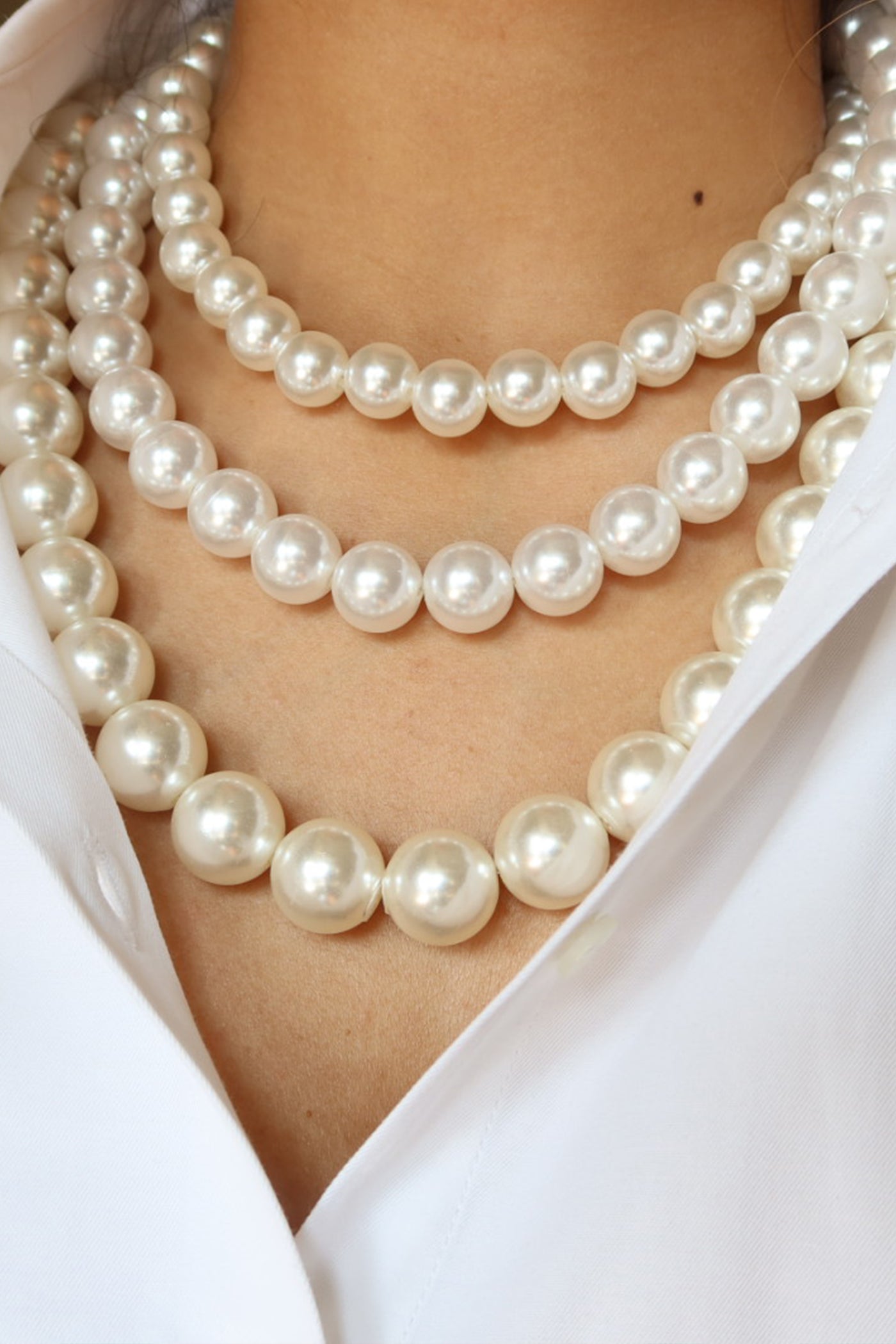 MNSH 3 Layer Pearl Necklace indian designer wear online shopping melange singapore