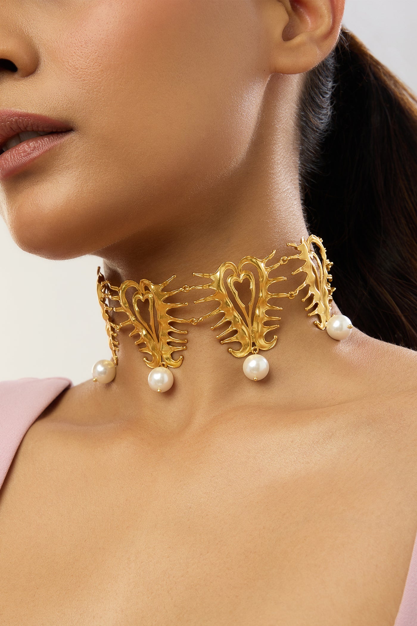 MNSH Amour Heart Choker indian designer wear online shopping melange singapore
