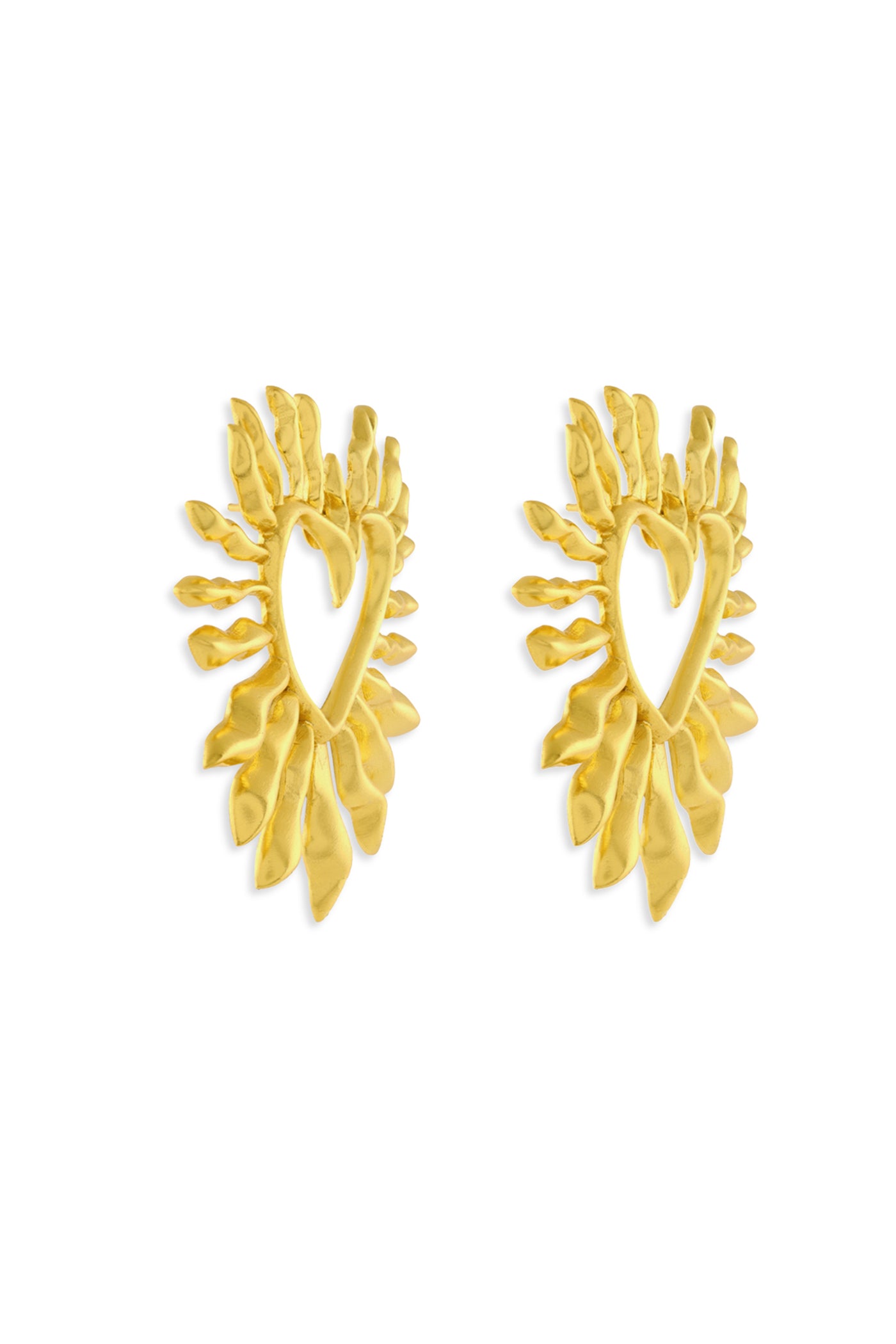 MNSH Amour Heart Gold Earrings indian designer wear online shopping melange singapore