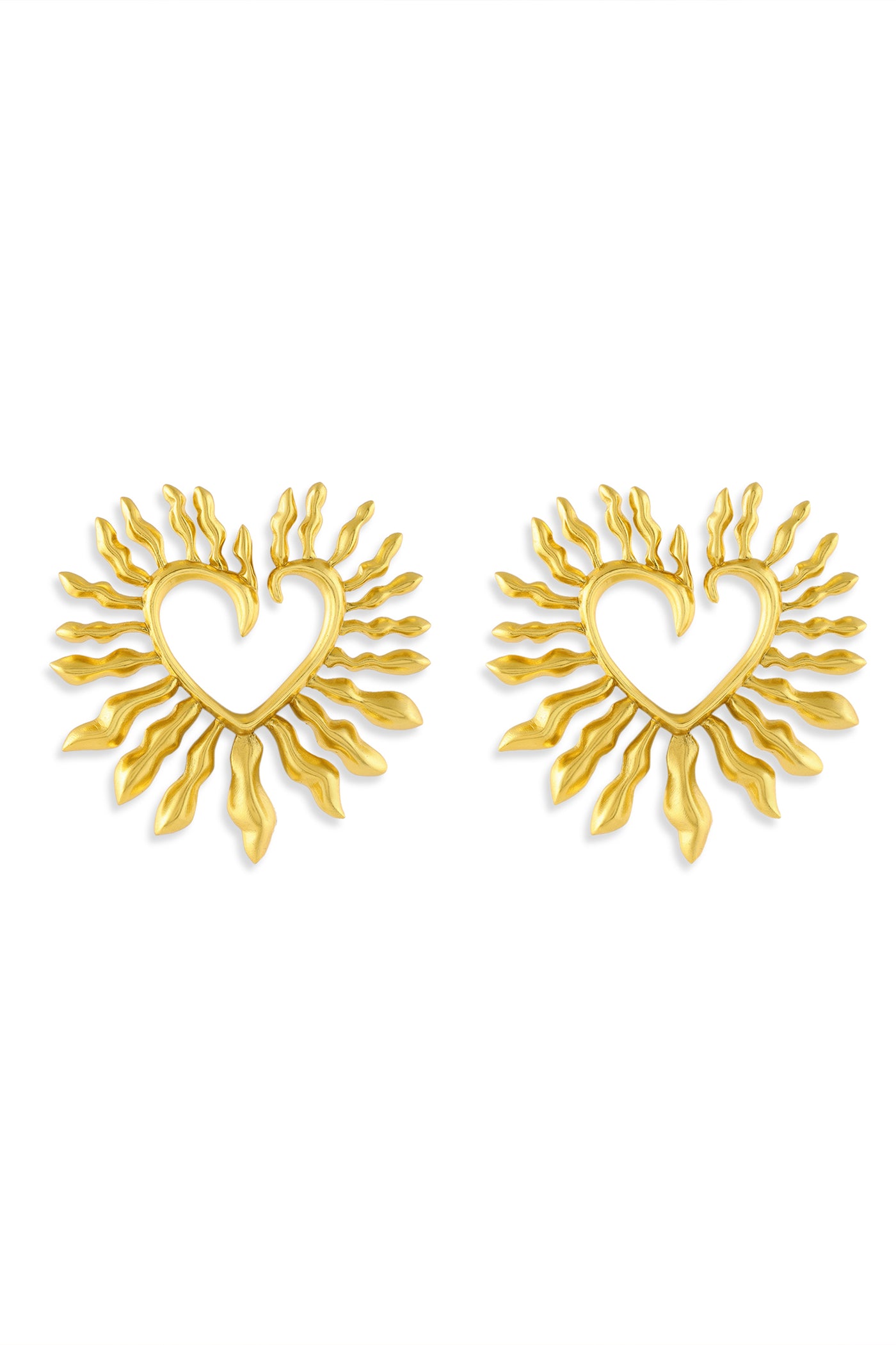 MNSH Amour Heart Gold Earrings indian designer wear online shopping melange singapore