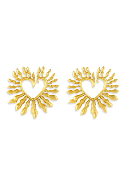 MNSH Amour Heart Gold Earrings indian designer wear online shopping melange singapore