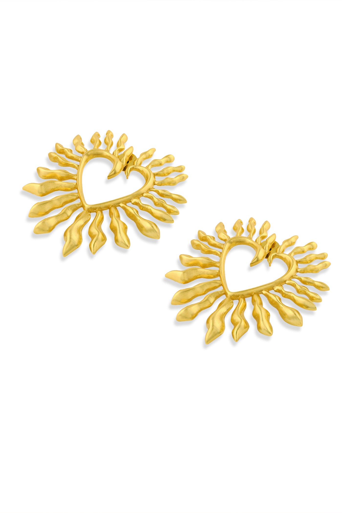MNSH Amour Heart Gold Earrings indian designer wear online shopping melange singapore