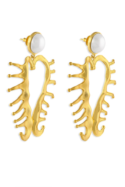 MNSH Amour Heart Pearl Earrings indian designer wear online shopping melange singapore