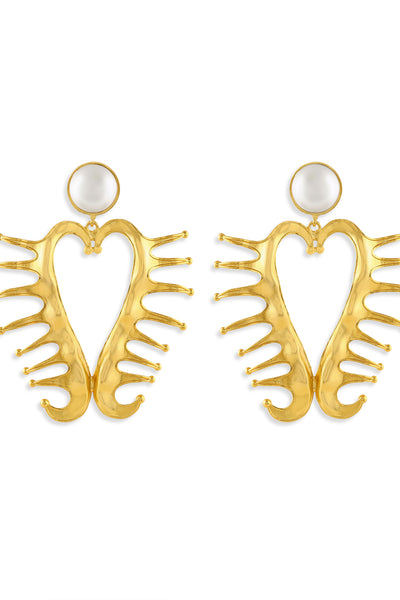 MNSH Amour Heart Pearl Earrings indian designer wear online shopping melange singapore