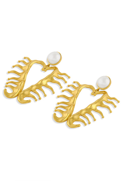 MNSH Amour Heart Pearl Earrings indian designer wear online shopping melange singapore