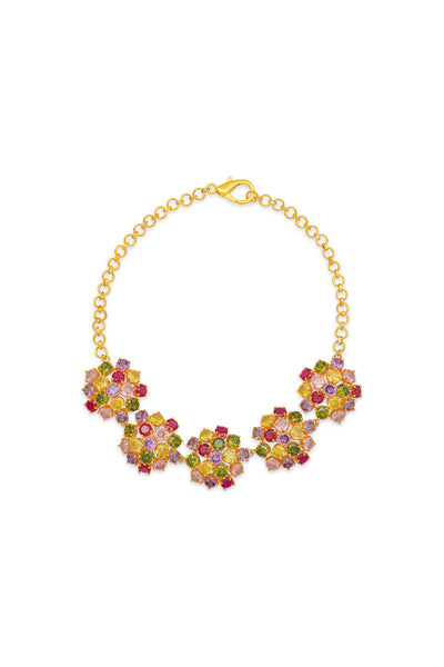 MNSH Bauble Crystal Multi Color Choker indian designer wear online shopping melange singapore