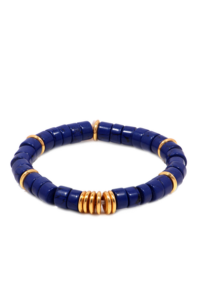 MNSH Bohême Beads Lapis Bracelet Blue Gold Resort Gifting Melange Singapore Online Shopping Indian Designer Wear Destination Weddings