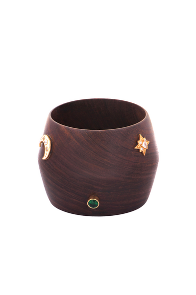 MNSH Chand Tara Bangle Online Shopping Melange Singapore Indian Designer Wear Resort Gifting Gold Wood