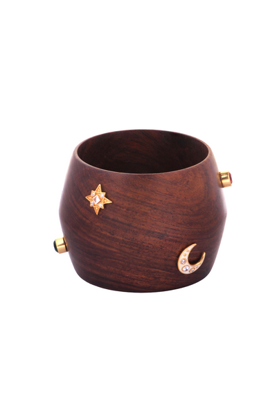 MNSH Chand Tara Bangle Online Shopping Melange Singapore Indian Designer Wear Resort Gifting Gold Wood