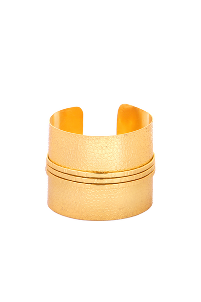 MNSH Gold Textured Cuff Online Shopping Melange Singapore Indian Designer Wear Gifting Resort Destination Weddings