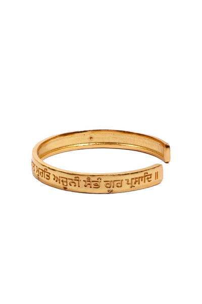 MNSH Ik Onkar Cuff Gold Indian Designer Wear Online Shopping Melange Singapore Jai Guru Ji Gifting Indian Designer Wear