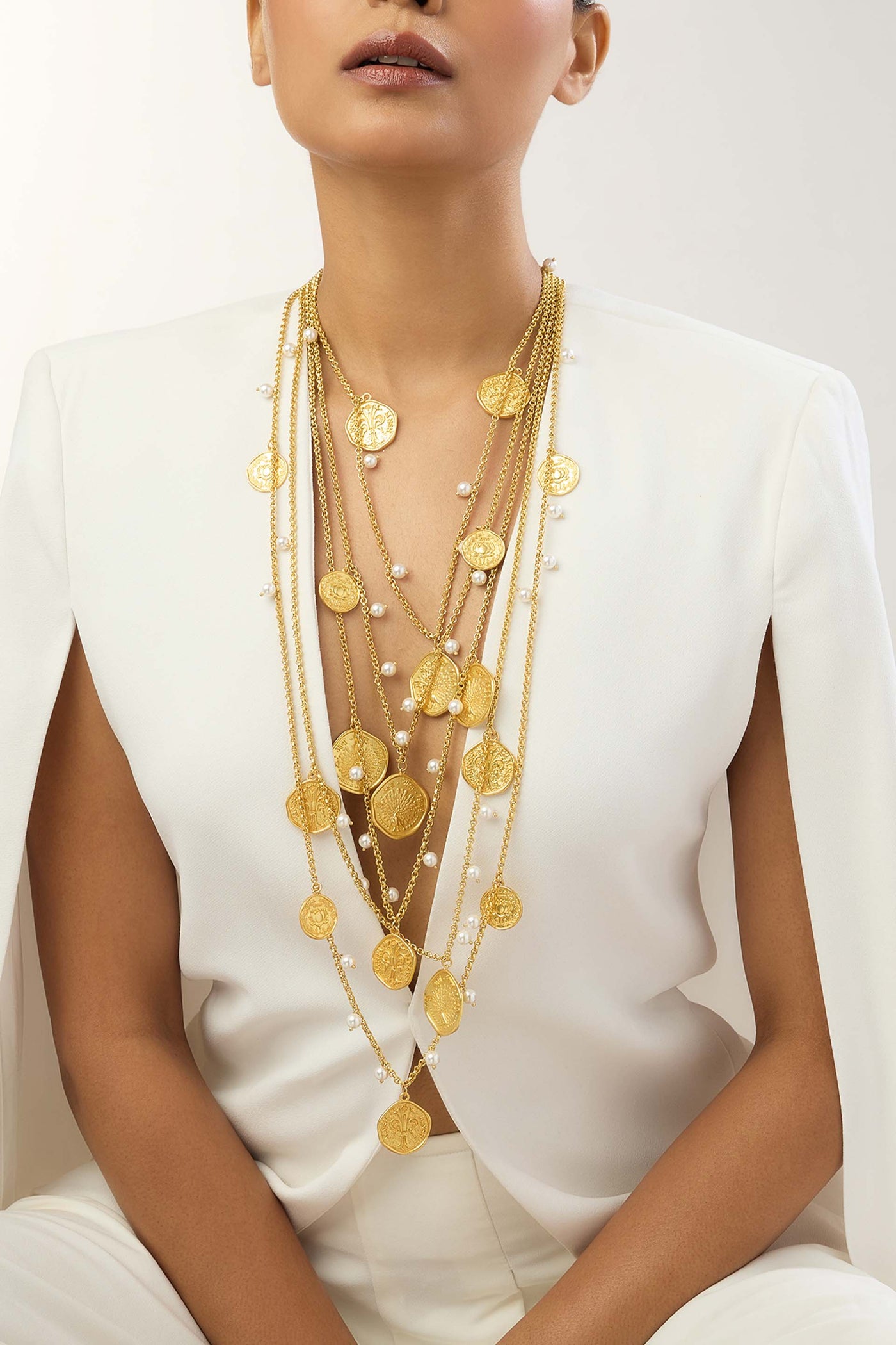 MNSH Layered Mor Coin Haar Indian designer wear online shopping melange singapore 